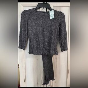 *NWT* Girls Sz 5T - Super Soft - Okie Dokie - Heather Gray Legging Set MSRP $32